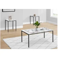 3-Piece Marble-Look Occasional Table Set