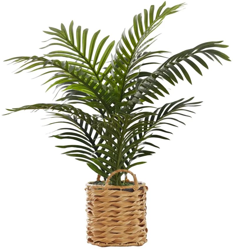 Faux 24" Plant in Woven Basket