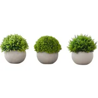 Set of 3 Faux Grass in Pots
