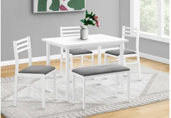 5-Piece White Dining Set