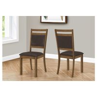 Set of 2 Brown Upholstered Leather Look Dining Chairs