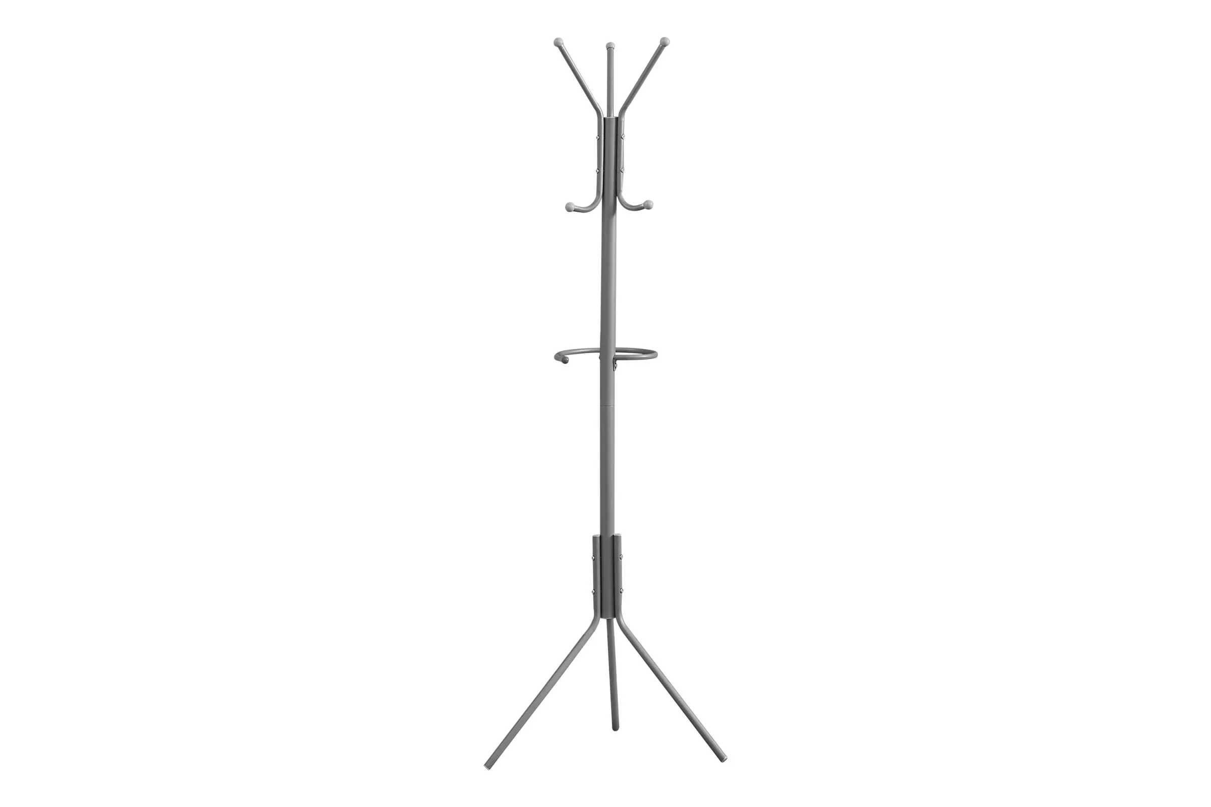 68" Grey Metal Coat Rack