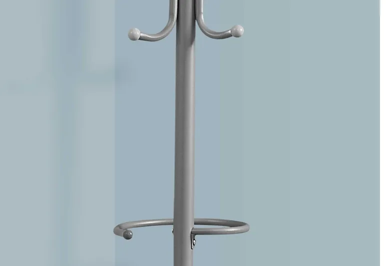 68" Grey Metal Coat Rack