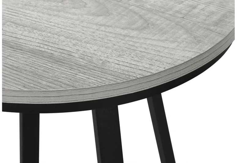 Round Black & Grey End Table