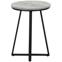 Round Black & Grey End Table