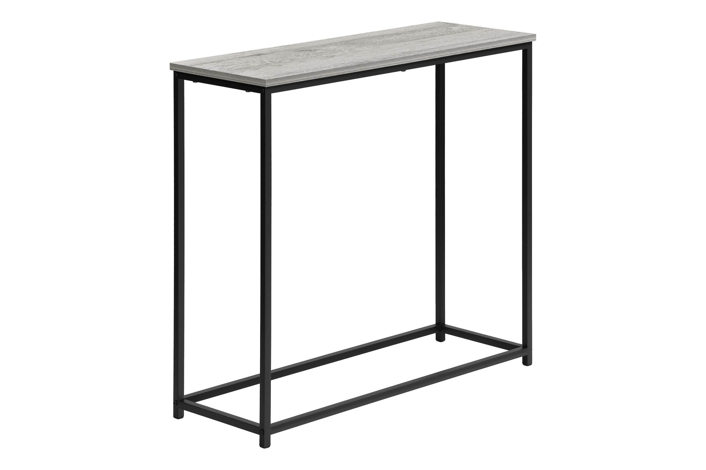 Black Metal Console Table with Grey Top