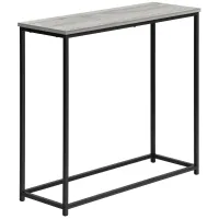 Black Metal Console Table with Grey Top