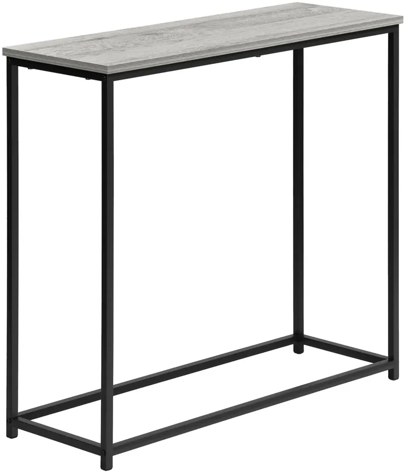 Black Metal Console Table with Grey Top