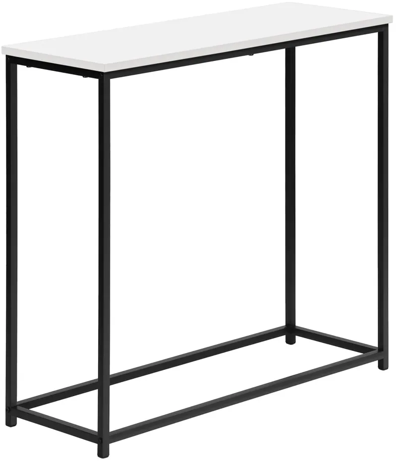 Black Metal Console Table with White Top