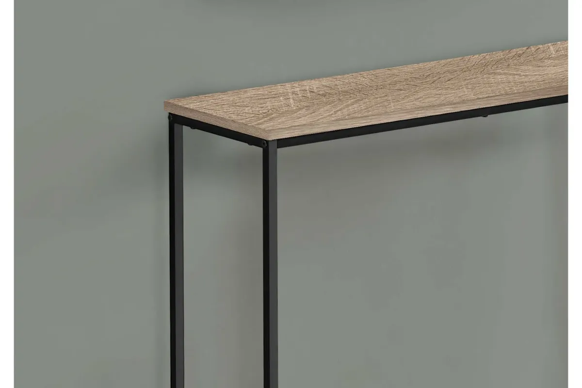 Black Metal Console Table with Taupe Top