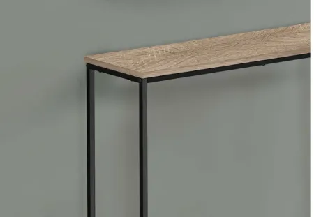 Black Metal Console Table with Taupe Top