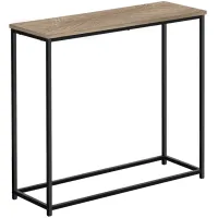 Black Metal Console Table with Taupe Top