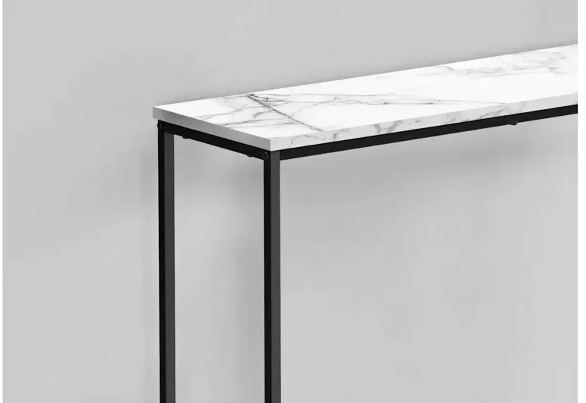 Metal Console Table with Marble Look Top