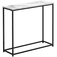 Metal Console Table with Marble Look Top