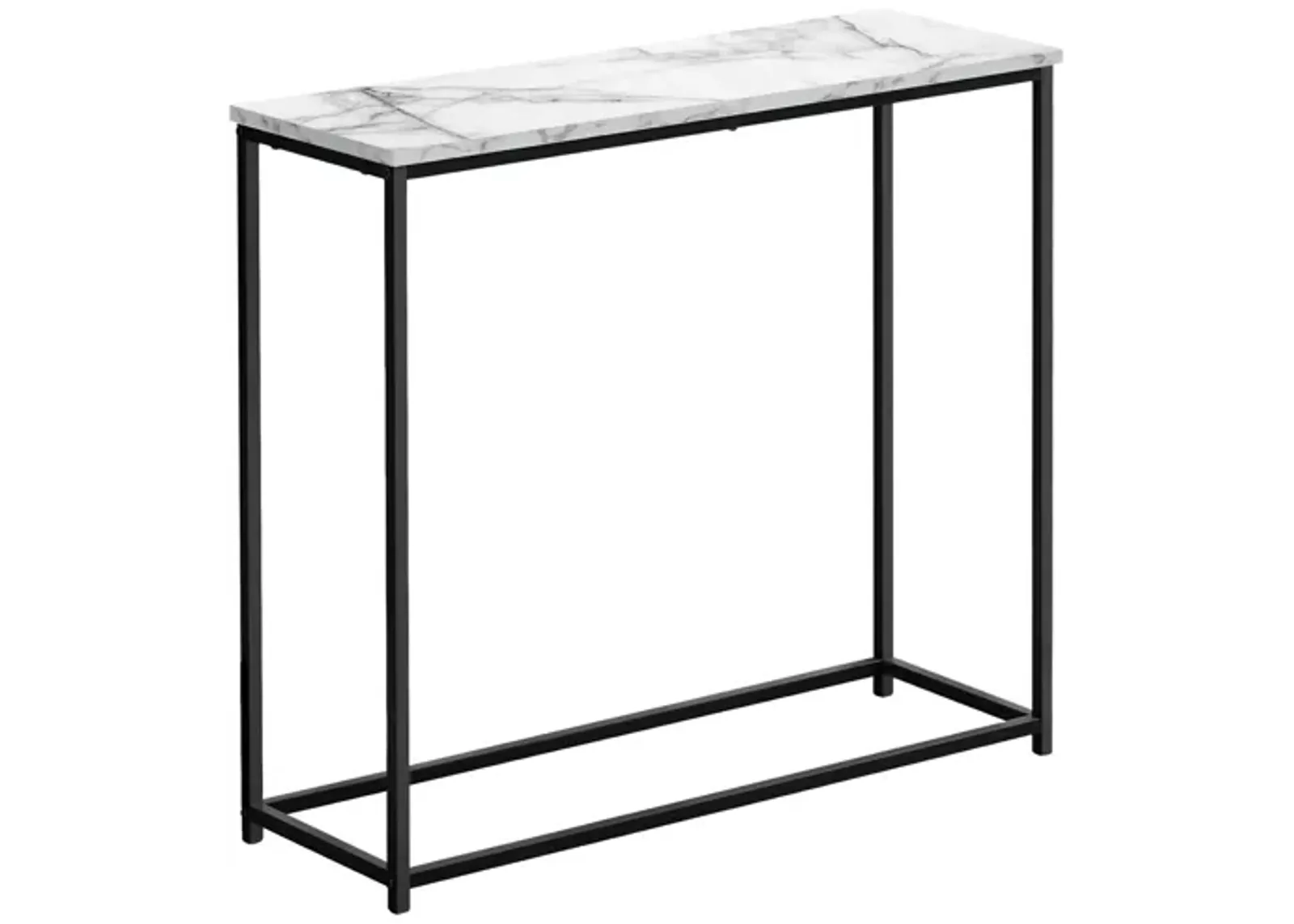 Metal Console Table with Marble Look Top