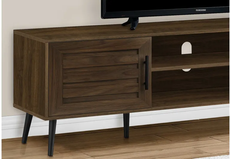 2-Door Brown Wood-Look TV Stand