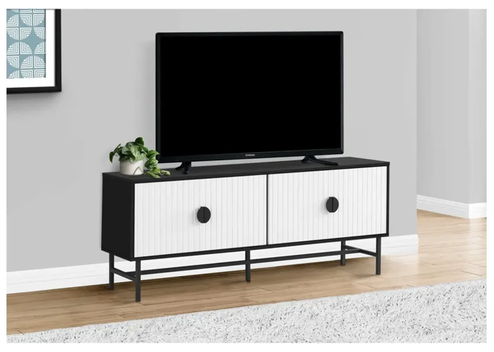 Black & White TV Storage Cabinet