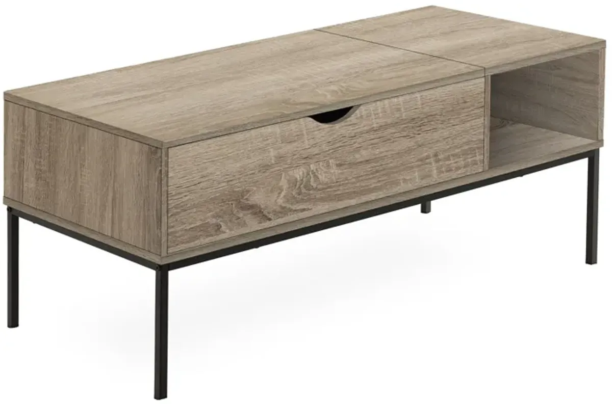 Taupe Lift-Top Coffee Table