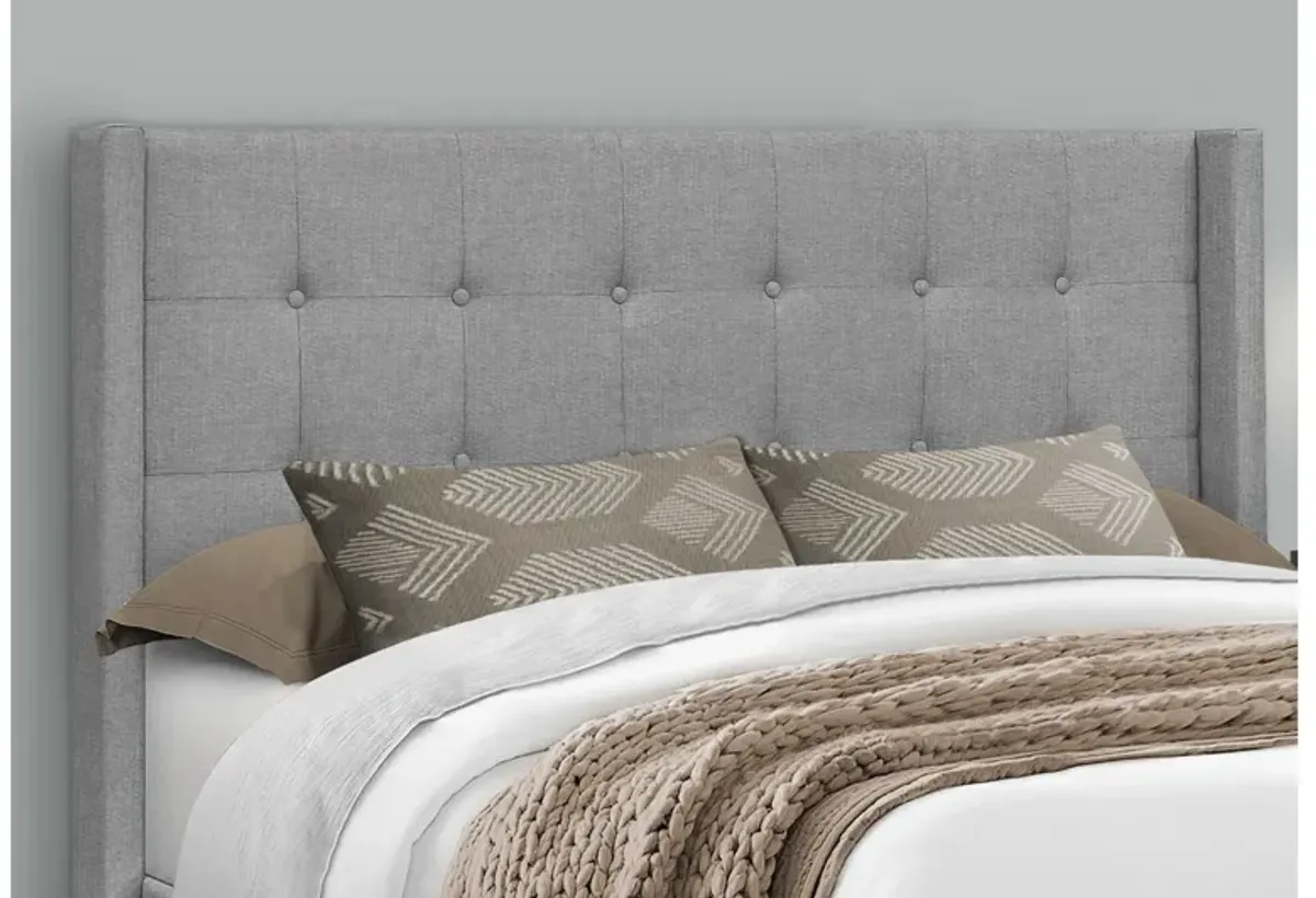 Upholstered Grey with Chrome Legs Queen Bed