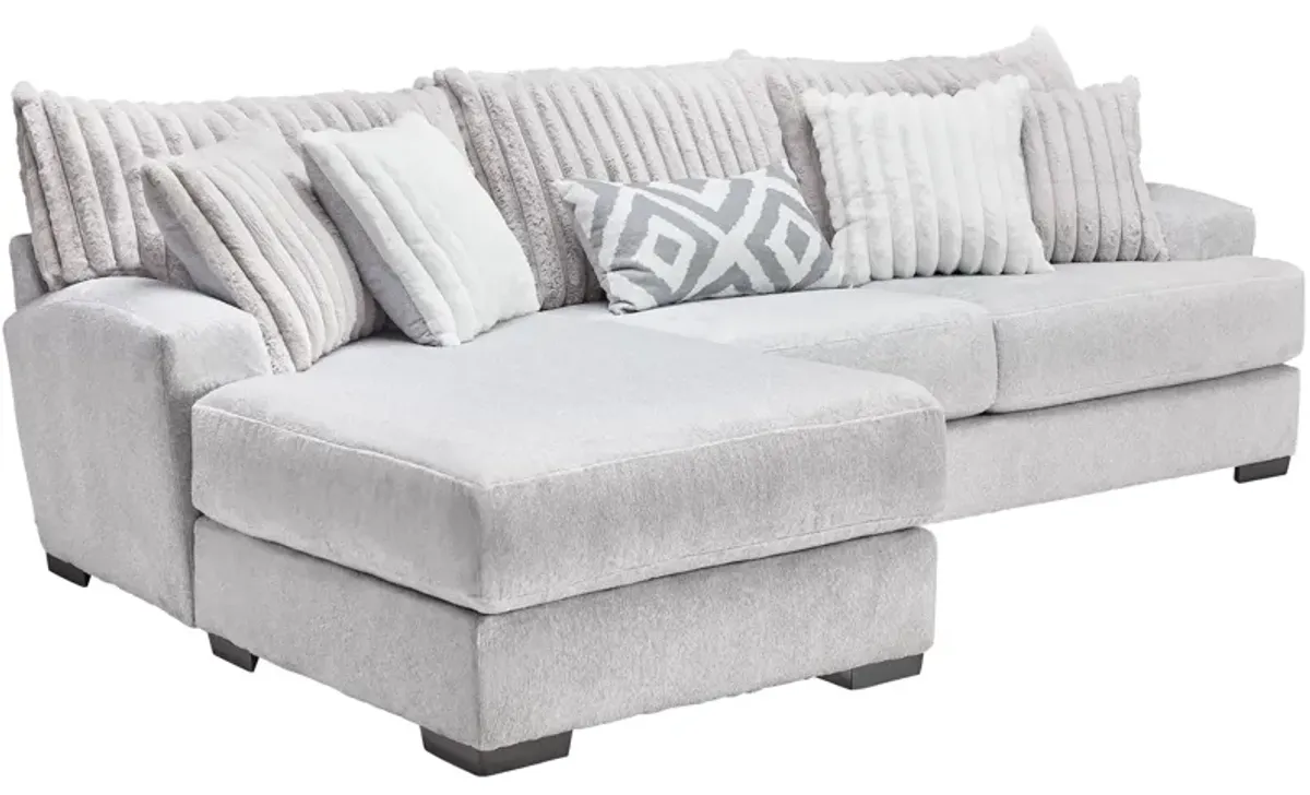 Chloe Silver 2-Piece Sectional with Left Arm Facing Chaise