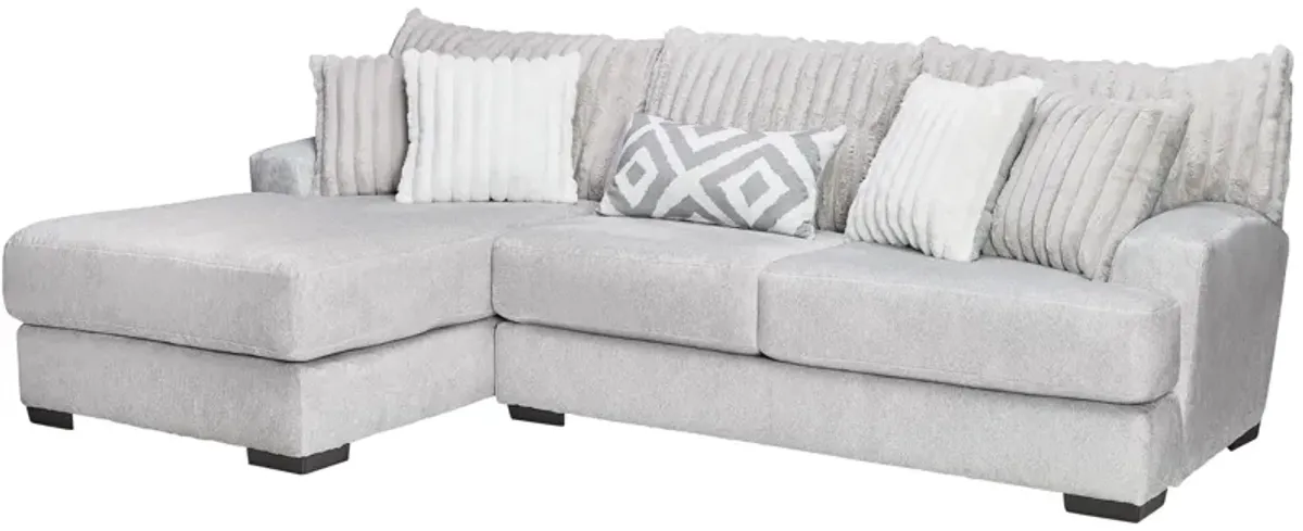 Chloe Silver 2-Piece Sectional with Left Arm Facing Chaise