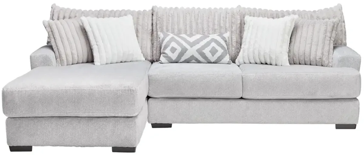 Chloe Silver 2-Piece Sectional with Left Arm Facing Chaise