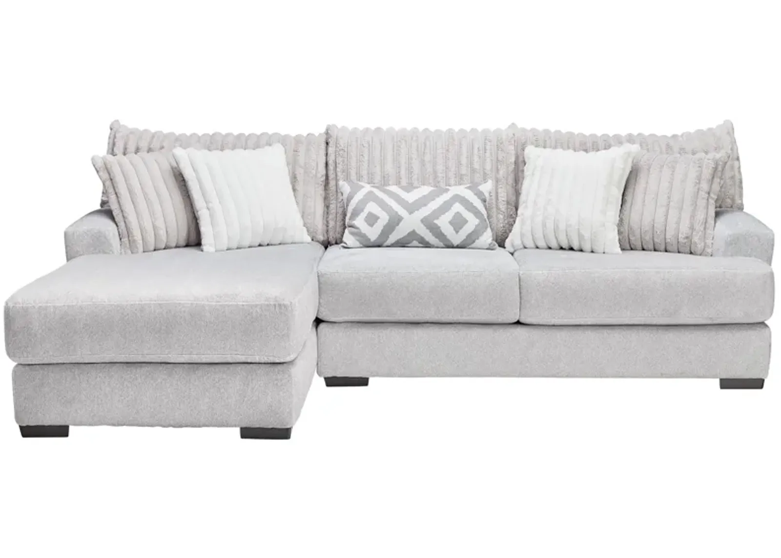 Chloe Silver 2-Piece Sectional with Left Arm Facing Chaise