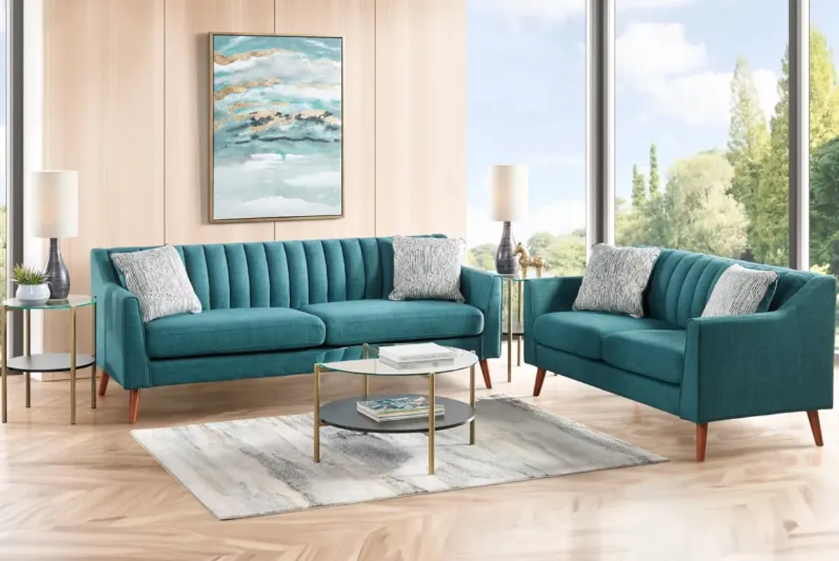 Jocelyn Teal Loveseat