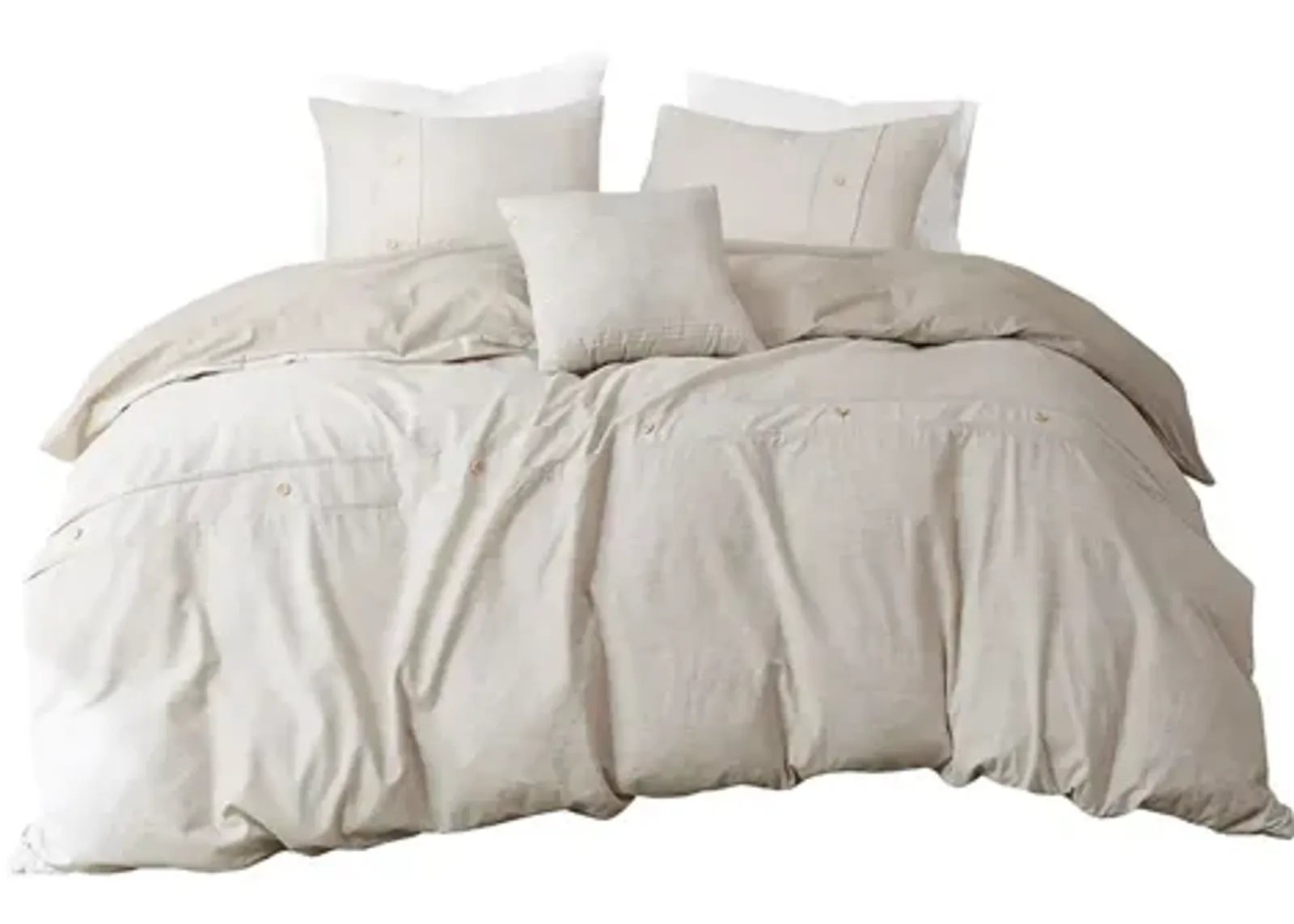 Dover 5 PC Organic Cotton Oversized Comforter Cover Set w/removable insert