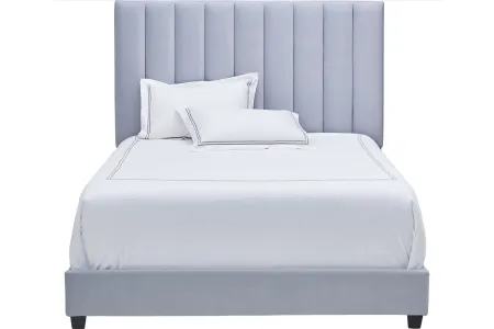 Brynn Blue Upholstered Queen Bed