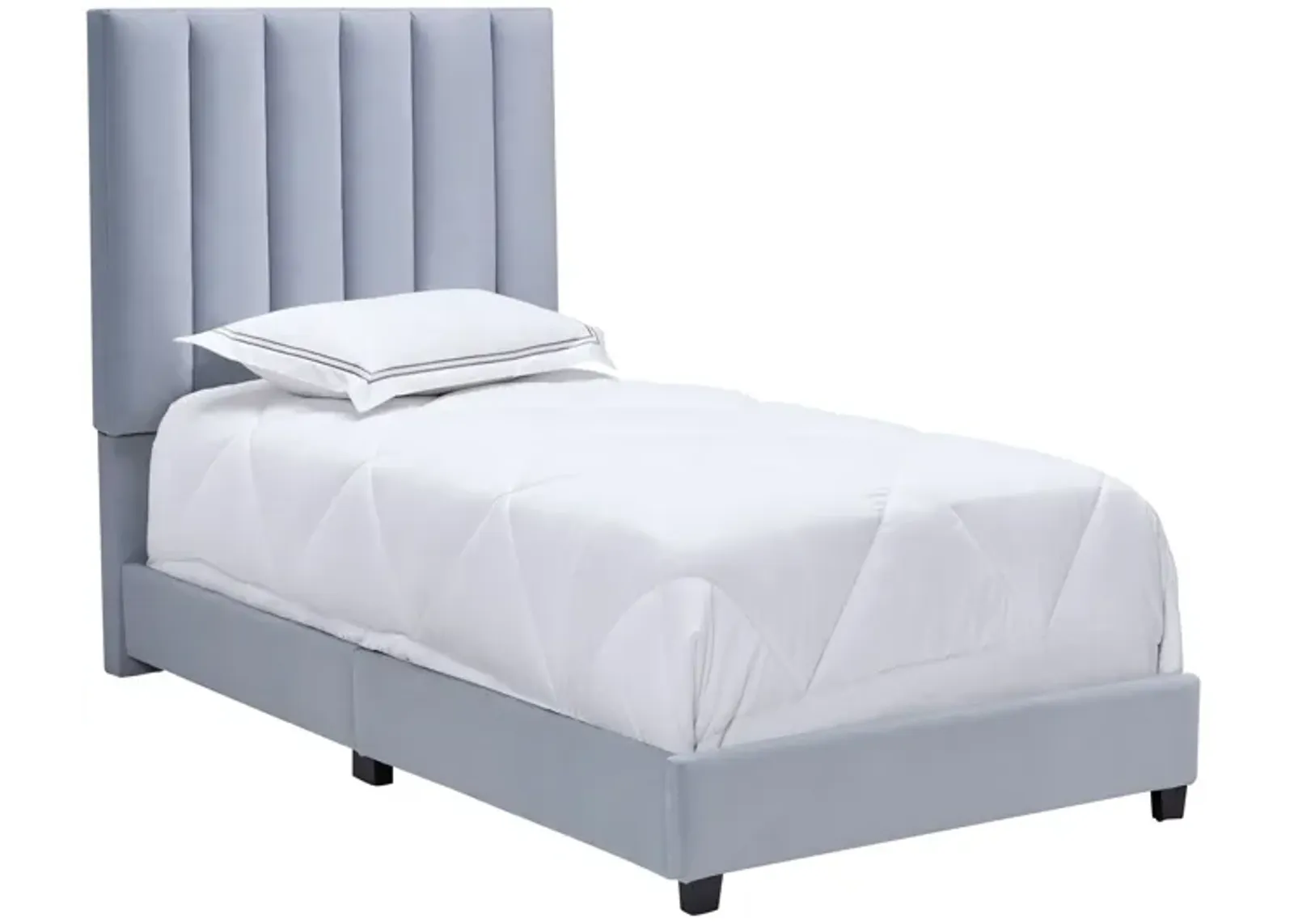 Brynn Blue Upholstered Twin Bed