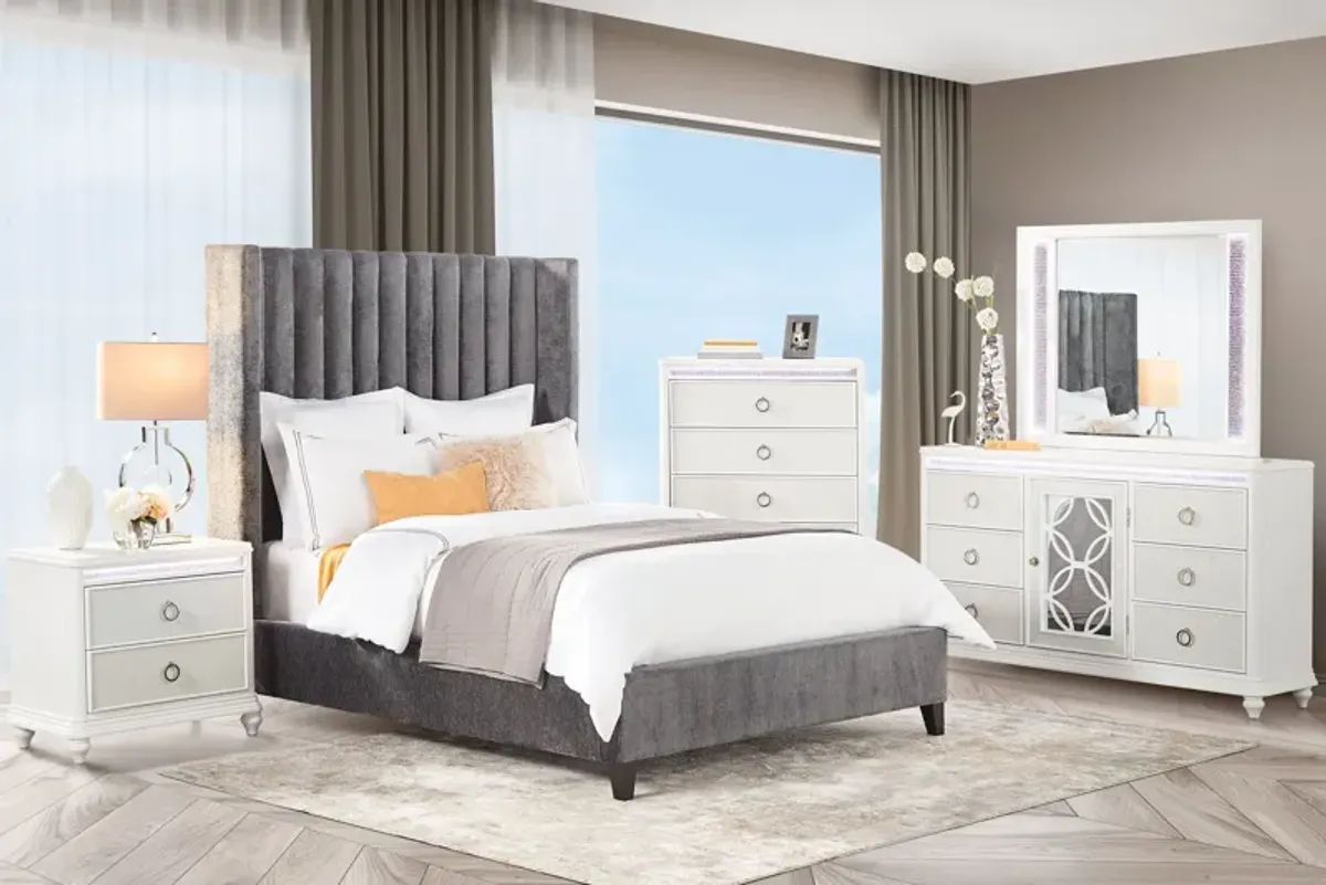 Mari Grey Upholstered Queen Bed