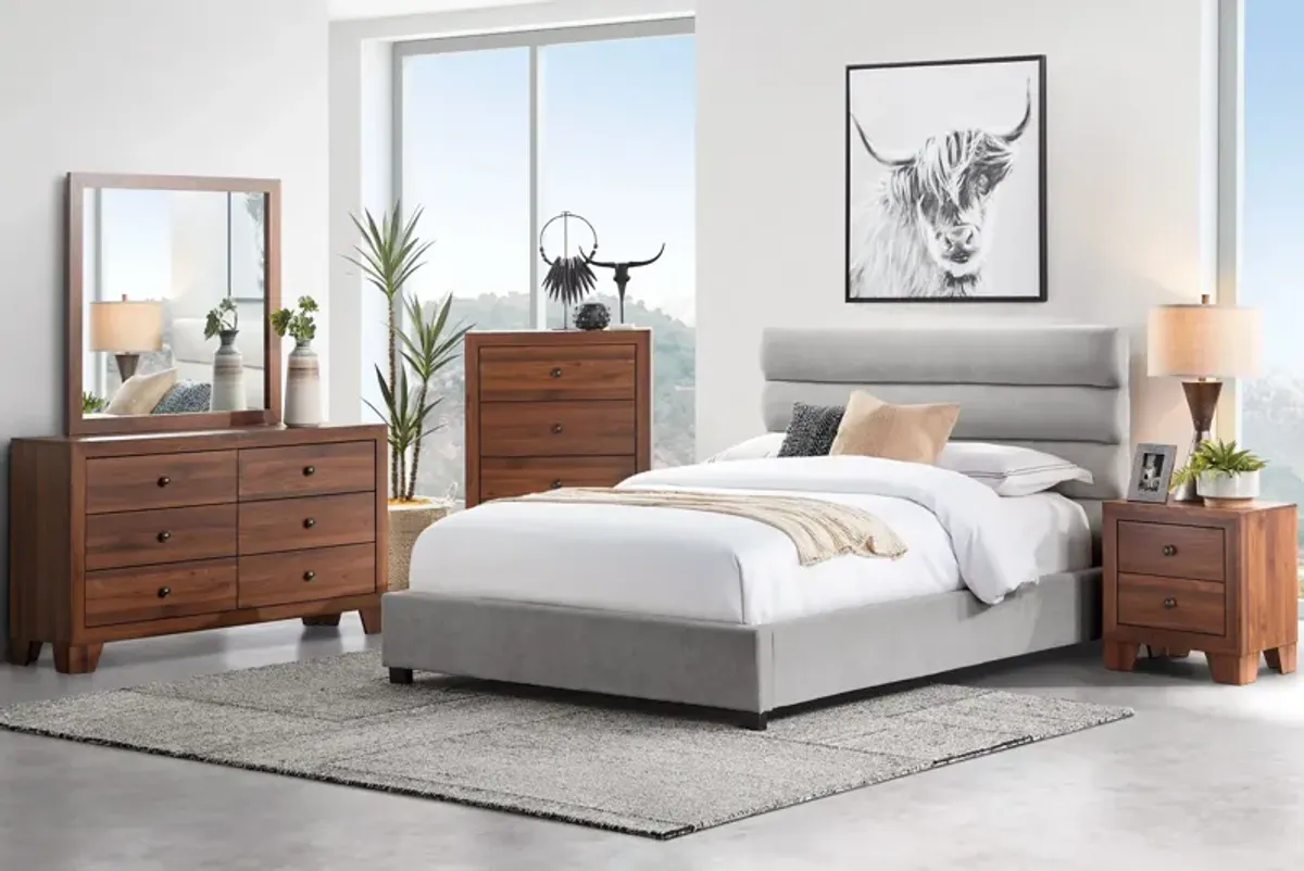 Bobbi Grey Upholstered King Bed