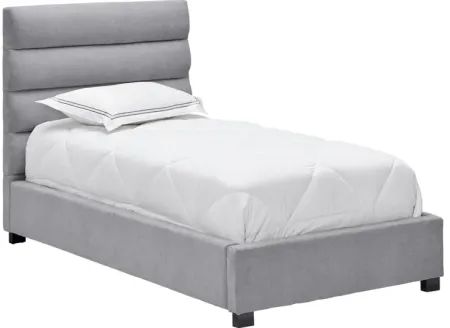 Bobbi Grey Upholstered Twin Bed