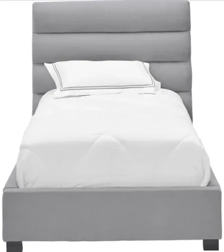 Bobbi Grey Upholstered Twin Bed