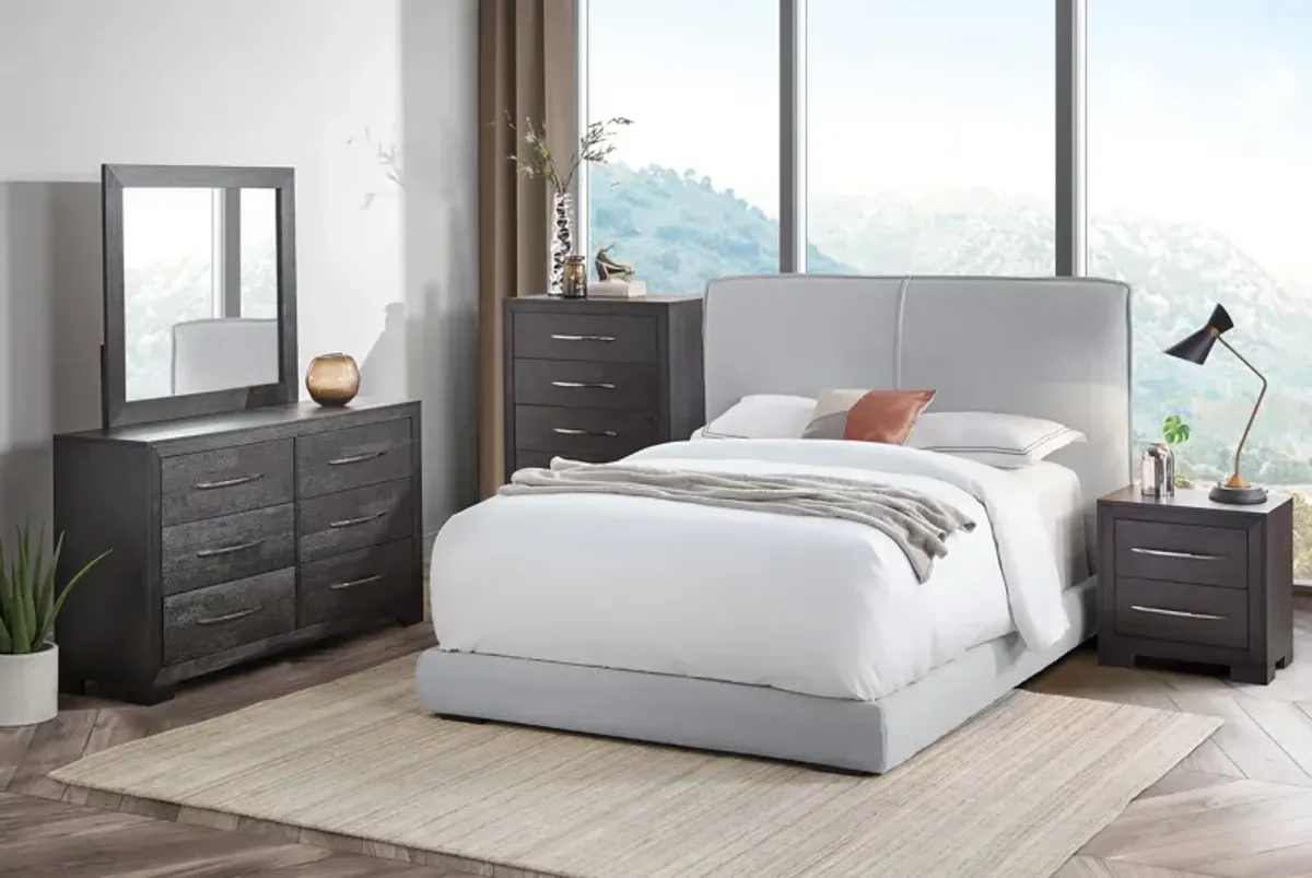 Rove Grey Upholstered King Bed