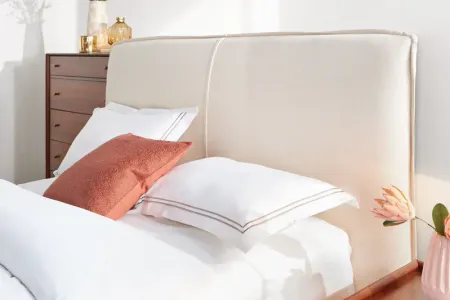 Rove Cream Upholstered Queen Bed