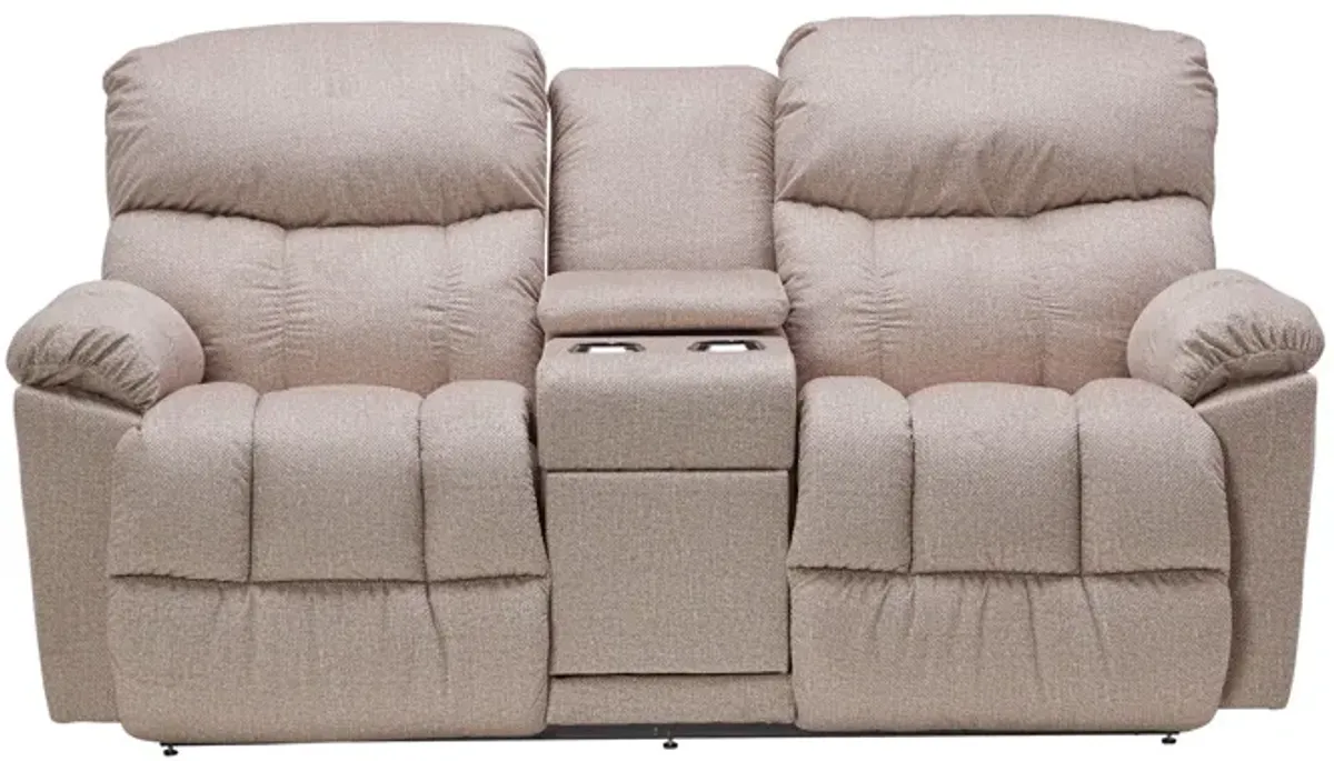 Morrison Sand Reclining Console Loveseat by La-Z-Boy