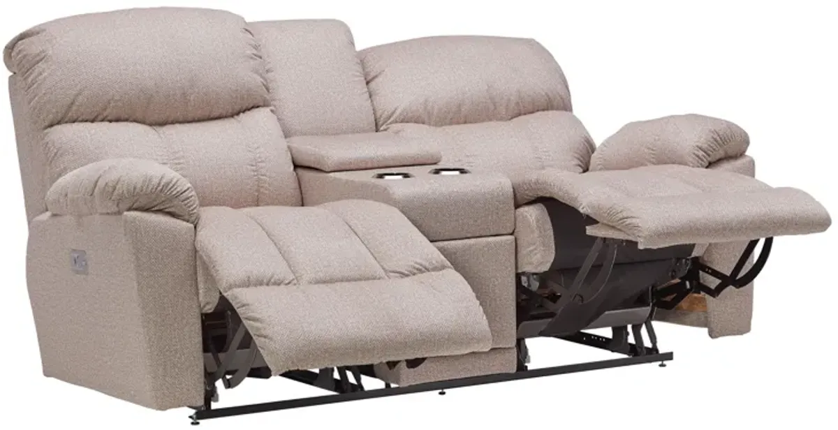 Morrison Sand Dual Power Reclining Console Loveseat by La-Z-Boy