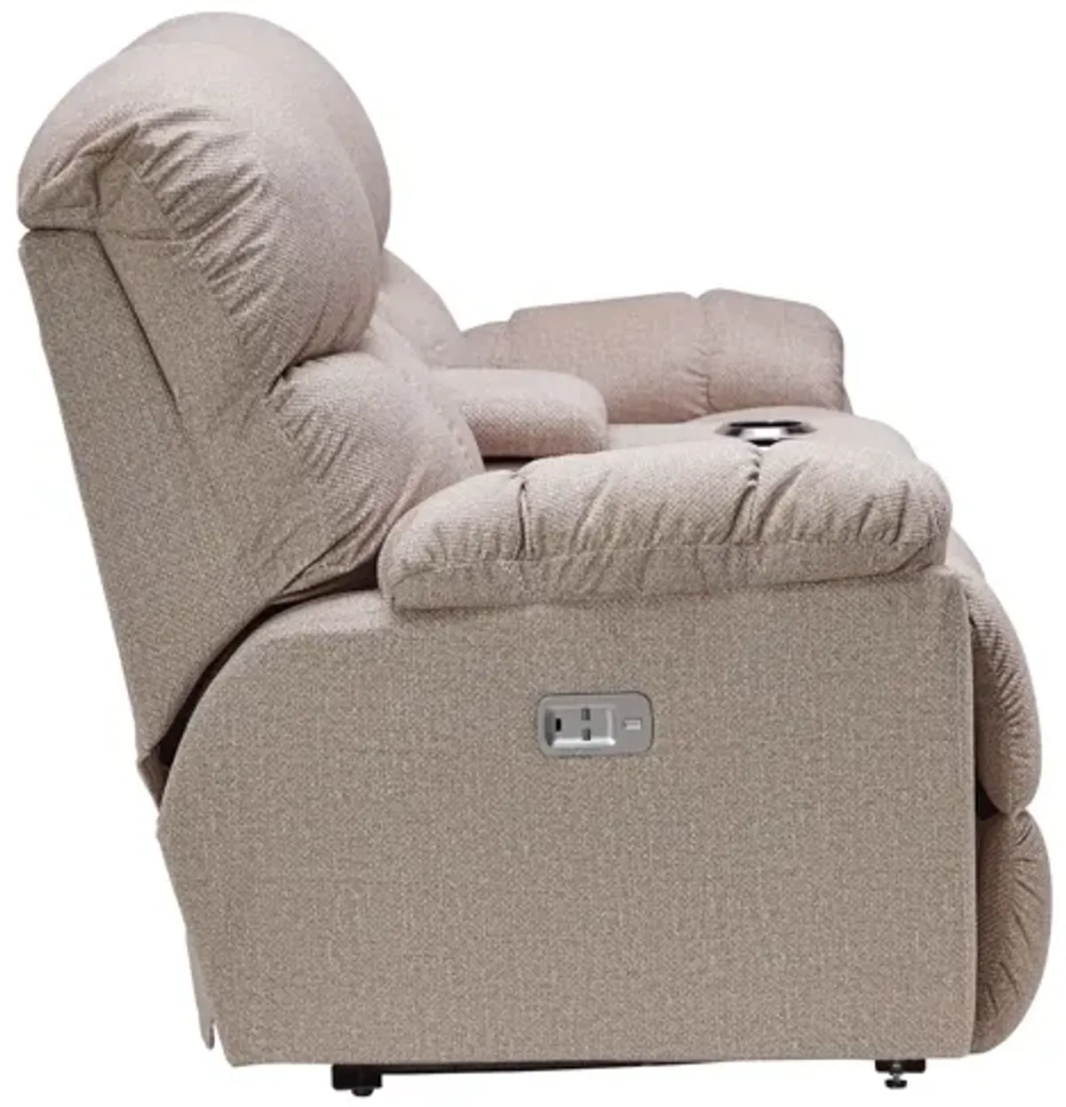 Morrison Sand Dual Power Reclining Console Loveseat by La-Z-Boy