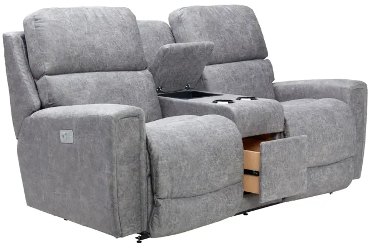 Apollo Dual Power Reclining Console Loveseat by La-Z-Boy