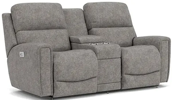 Apollo Dual Power Reclining Console Loveseat by La-Z-Boy