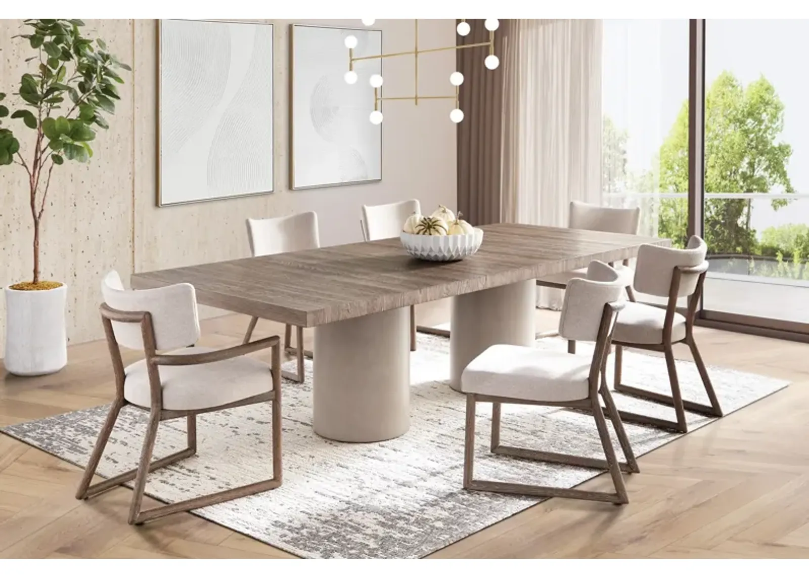 Casa Rectangular Table + 2 Arm Chairs + 4 Side Chairs