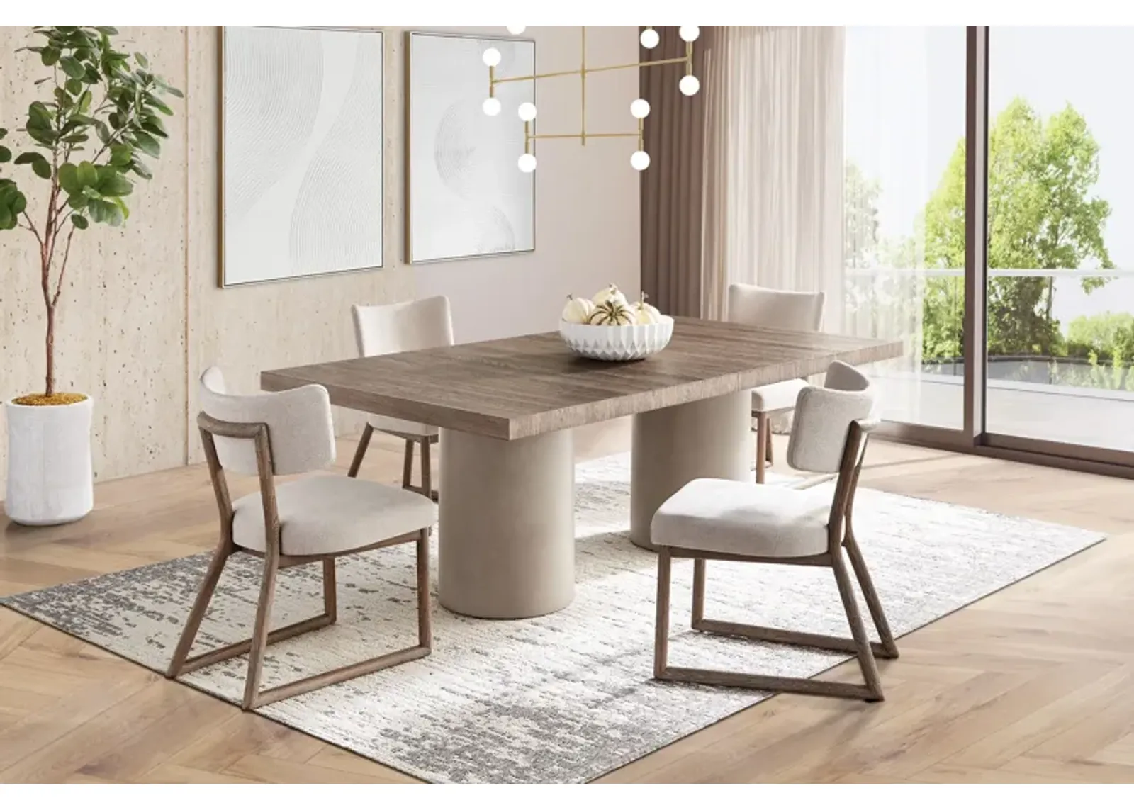 Casa Rectangular Table + 4 Side Chairs by Bernhardt