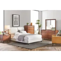 Remi White Queen Upholstered Bed