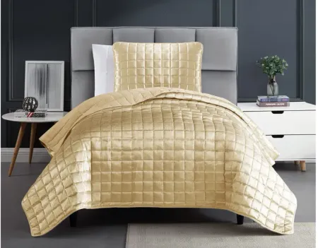 Luxe 2pc Twin Gold Coverlet Set
