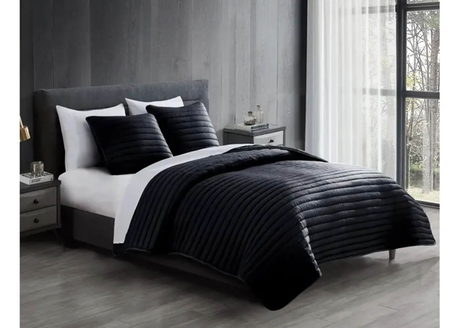 Puffer 3pc Full/Queen Comforter Black