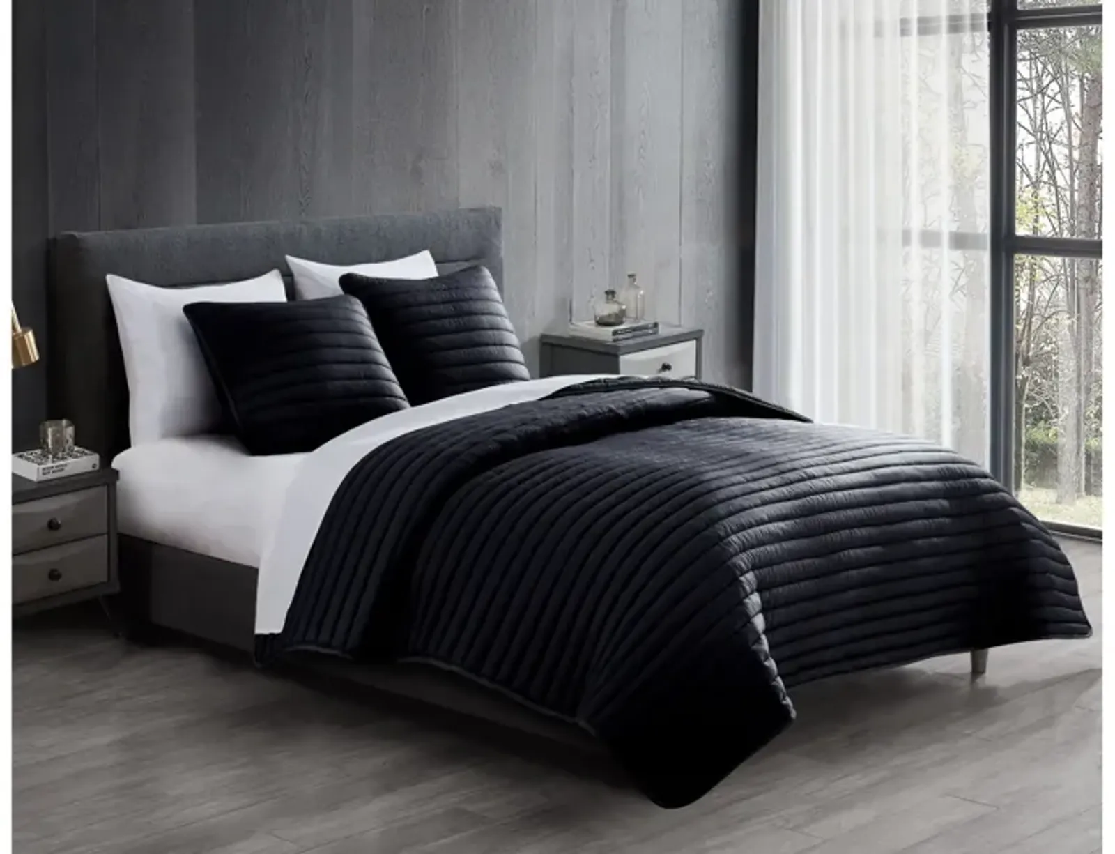 Puffer 3pc Full/Queen Comforter Black