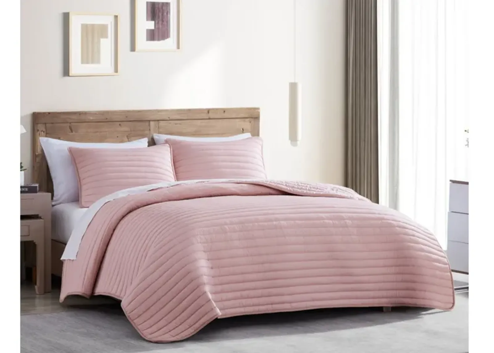 Puffer 3pc Full/Queen Comforter Blush