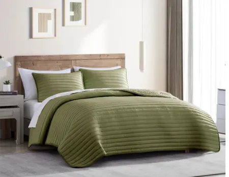 Puffer 3pc Full/Queen Comforter Green